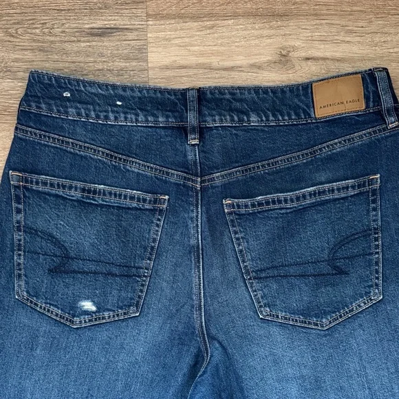 American Eagle Dark Blue Denim Wide Leg Jeans - Picture 5 of 5